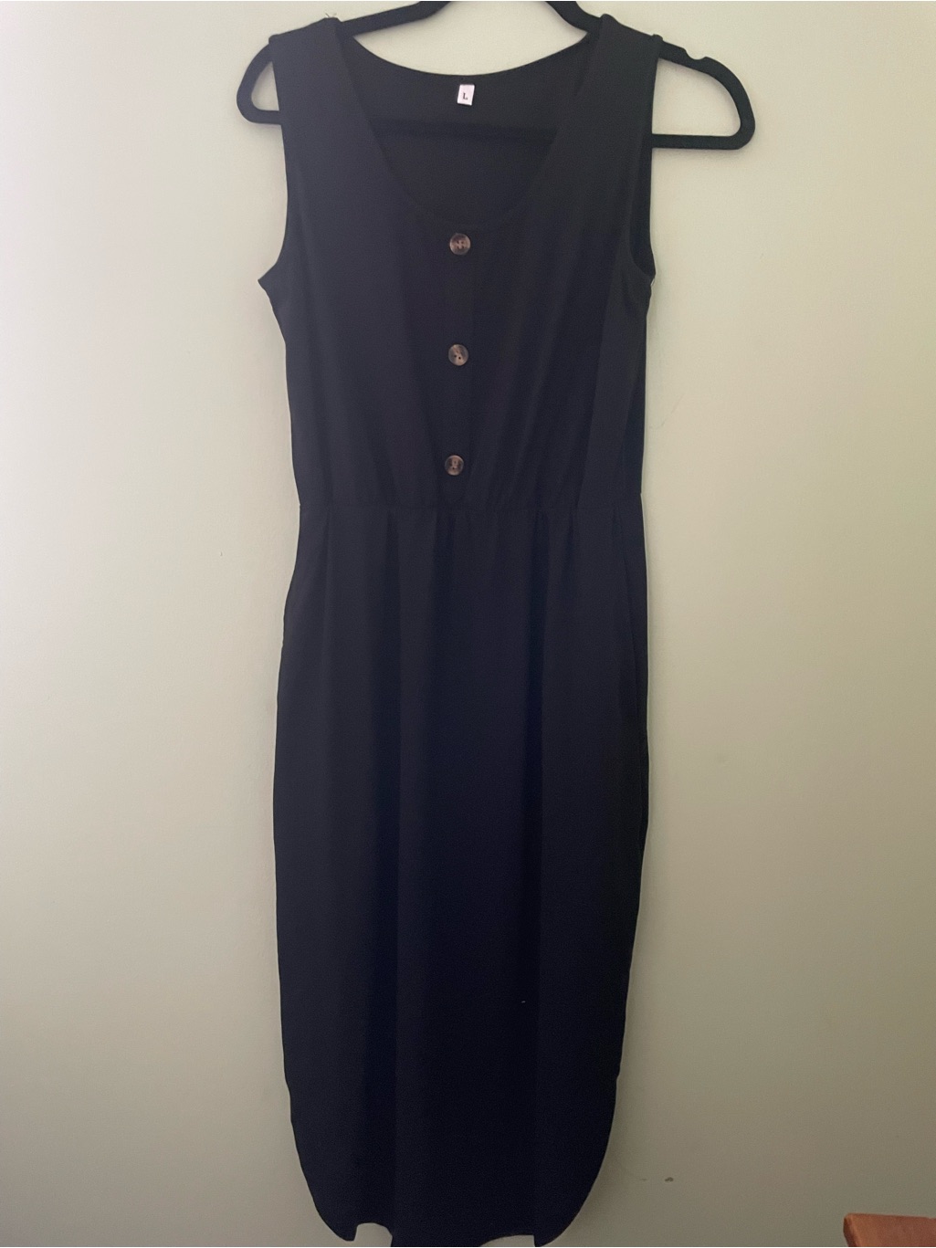 Sleeveless Navy And White Floral Midi Dress Size M-L